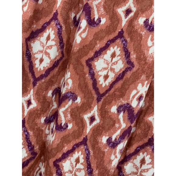 Knox Rose Womans M Cognac Midi Dress Balloon Sleeves Rayon Pockets NEW - Picture 4 of 10